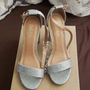 Bella Marie Silver Mesh Heels